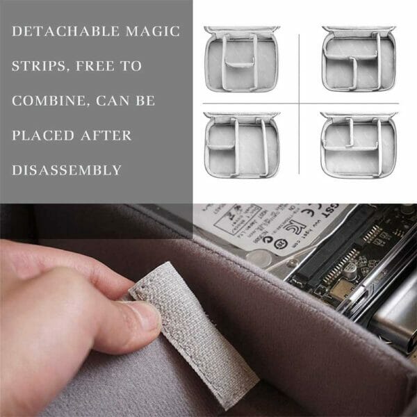 Borsa organizer tech da viaggio - Custodia per Cavi, Fotocamera, iPad e Schede di Memoria - immagine 6