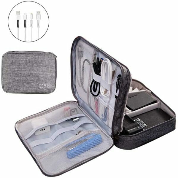 Borsa organizer tech da viaggio - Custodia per Cavi, Fotocamera, iPad e Schede di Memoria - immagine 7